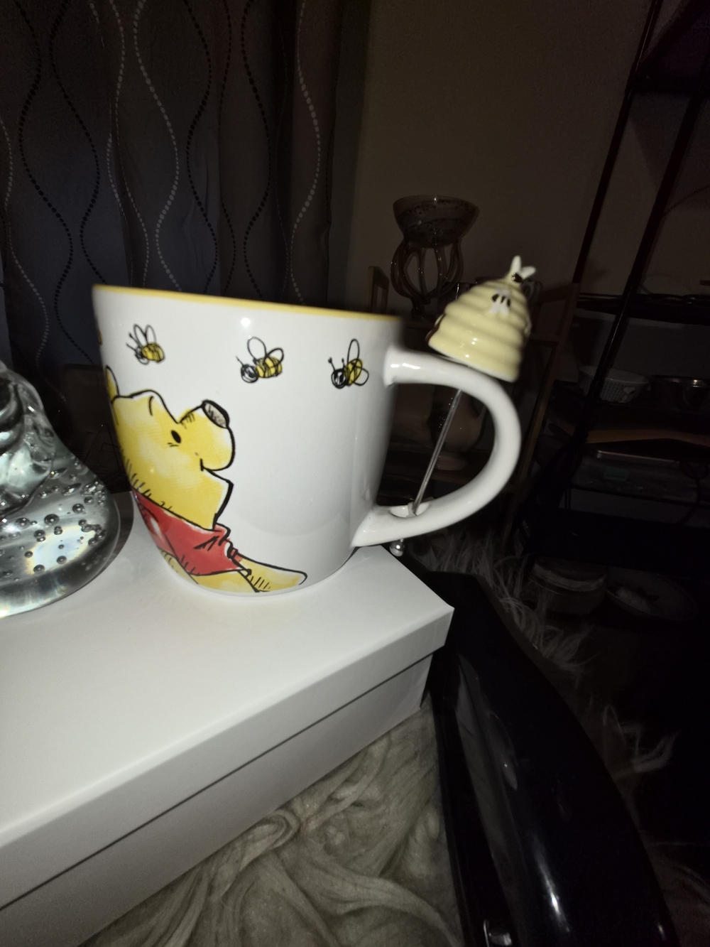 Disney Winnie the Pooh White Ceramic Mug With Stirrer